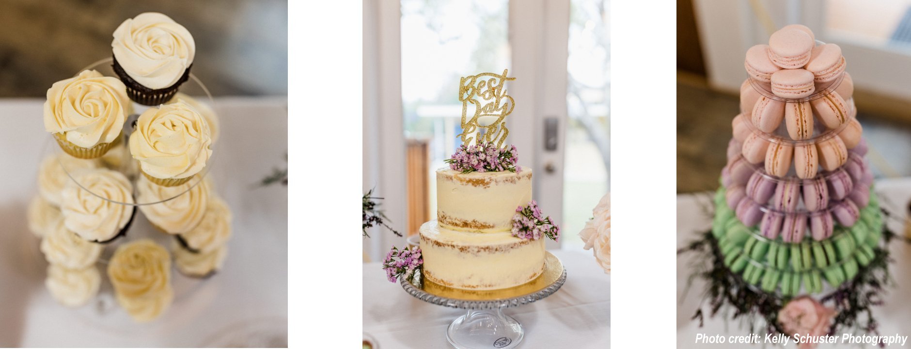 Wedding Cakes and Macarons Towers